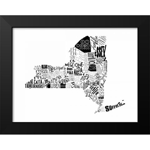 NY Black Modern Wood Framed Art Print by Grey, Jace