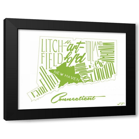 CT Green Black Modern Wood Framed Art Print by Grey, Jace