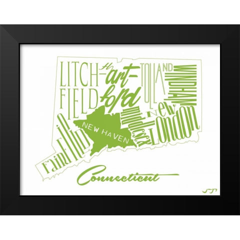 CT Green Black Modern Wood Framed Art Print by Grey, Jace