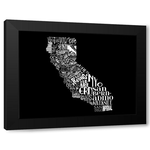 Cali 3 Black Modern Wood Framed Art Print by Grey, Jace