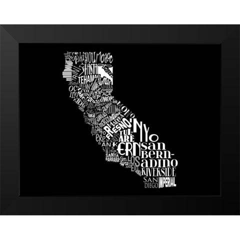 Cali 3 Black Modern Wood Framed Art Print by Grey, Jace