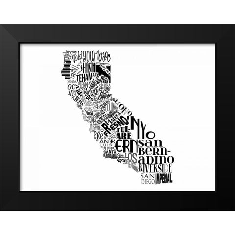 Cali Black Modern Wood Framed Art Print by Grey, Jace