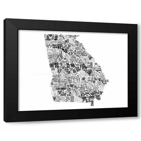 Georgia Black Modern Wood Framed Art Print with Double Matting by Grey, Jace