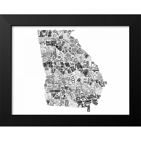 Georgia Black Modern Wood Framed Art Print by Grey, Jace