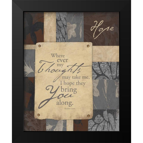 Hope 2 Black Modern Wood Framed Art Print by Grey, Jace