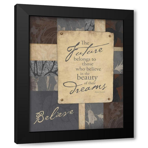 Believe Black Modern Wood Framed Art Print by Grey, Jace