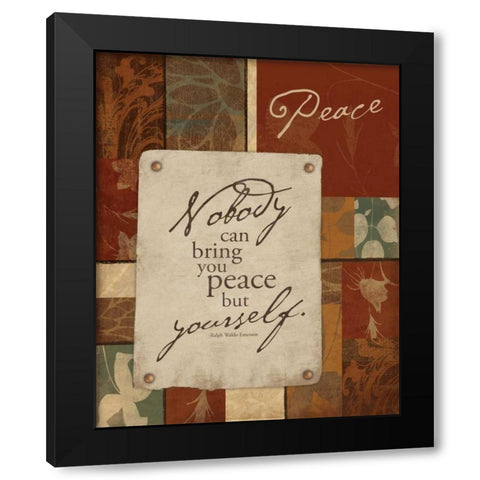 Peace Black Modern Wood Framed Art Print by Grey, Jace