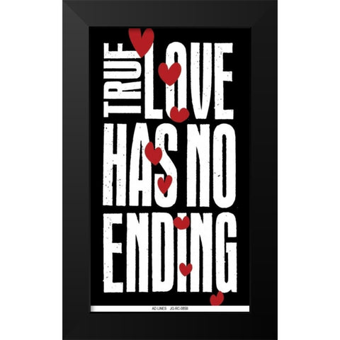 True Love Black Modern Wood Framed Art Print by Grey, Jace