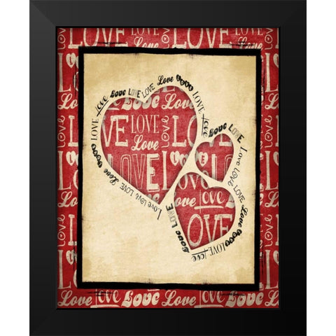 Love 2 Black Modern Wood Framed Art Print by Grey, Jace