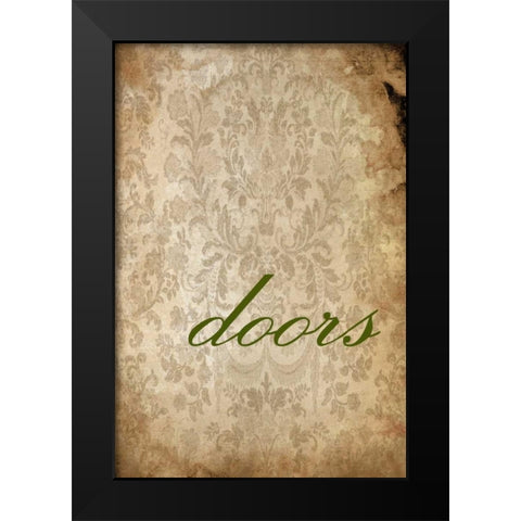 doors Black Modern Wood Framed Art Print by Grey, Jace