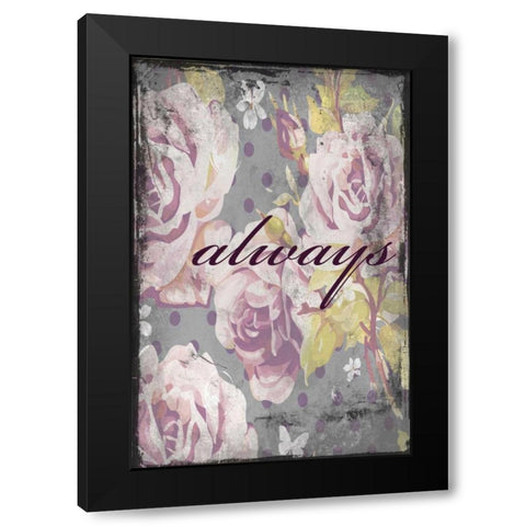 always Black Modern Wood Framed Art Print by Grey, Jace