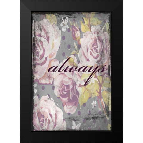 always Black Modern Wood Framed Art Print by Grey, Jace