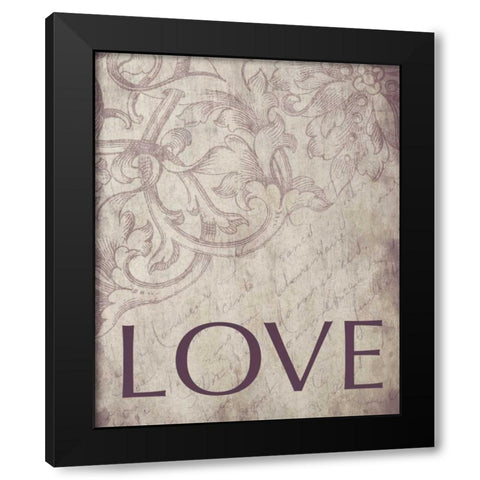 love Black Modern Wood Framed Art Print with Double Matting by Grey, Jace
