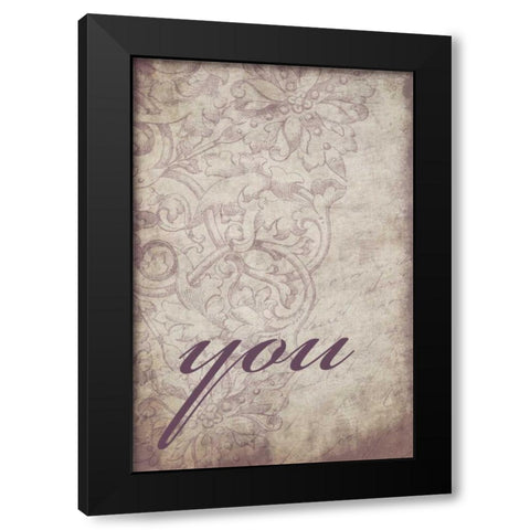you Black Modern Wood Framed Art Print by Grey, Jace