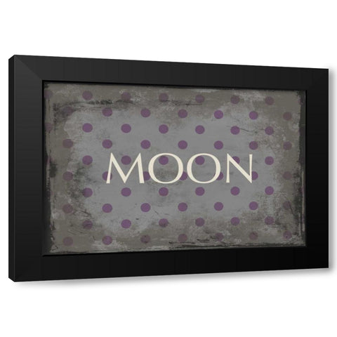 moon Black Modern Wood Framed Art Print by Grey, Jace