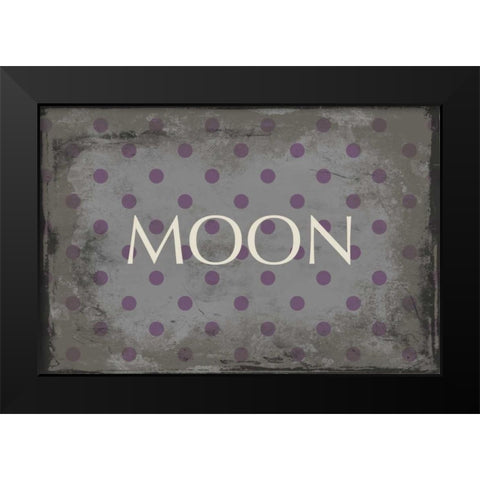 moon Black Modern Wood Framed Art Print by Grey, Jace