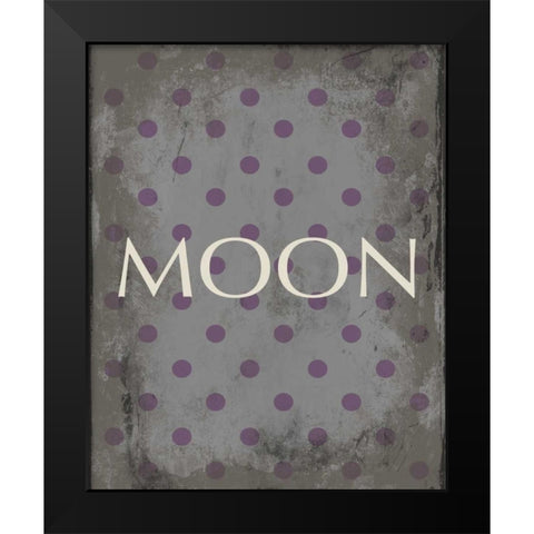 moon Black Modern Wood Framed Art Print by Grey, Jace