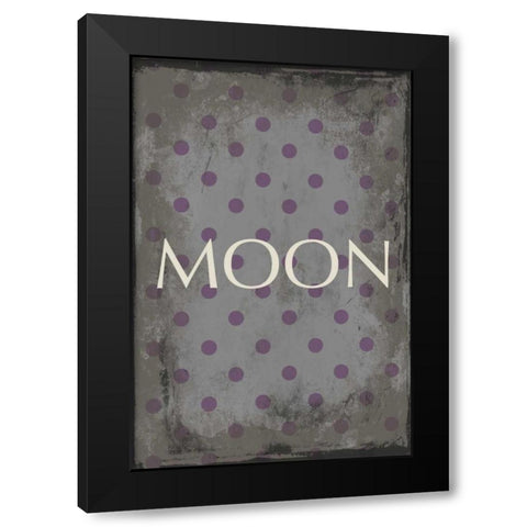 moon Black Modern Wood Framed Art Print by Grey, Jace