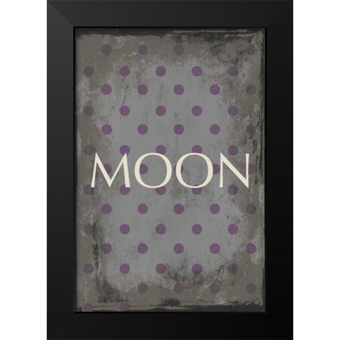 moon Black Modern Wood Framed Art Print by Grey, Jace