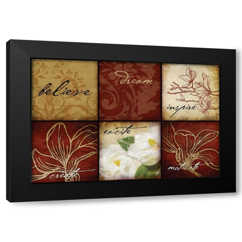 Magnolia Inspirational Black Modern Wood Framed Art Print by Grey, Jace