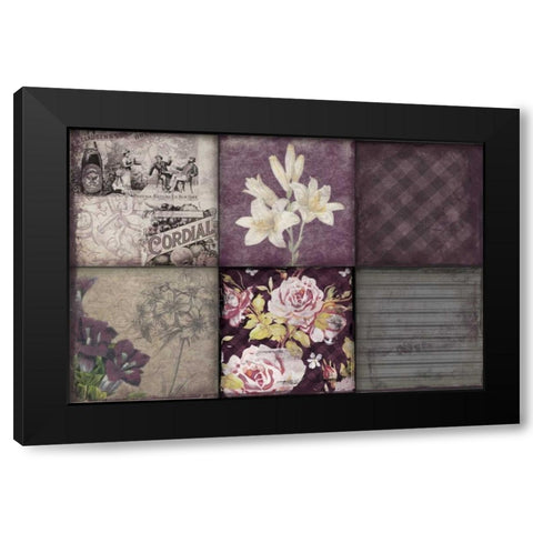 Florals 2 Black Modern Wood Framed Art Print with Double Matting by Grey, Jace