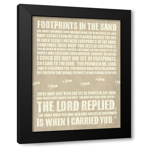Footprints Black Modern Wood Framed Art Print by Grey, Jace