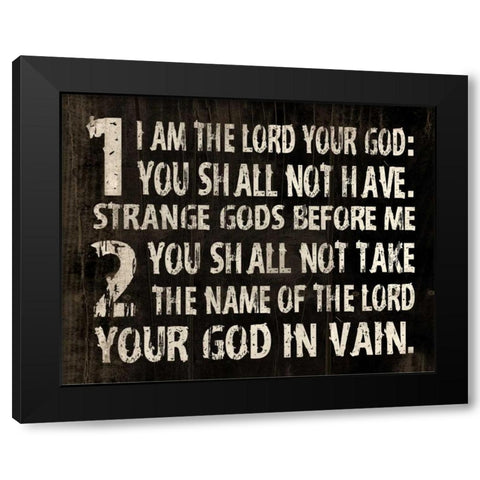 10 Commandments Black Modern Wood Framed Art Print with Double Matting by Grey, Jace