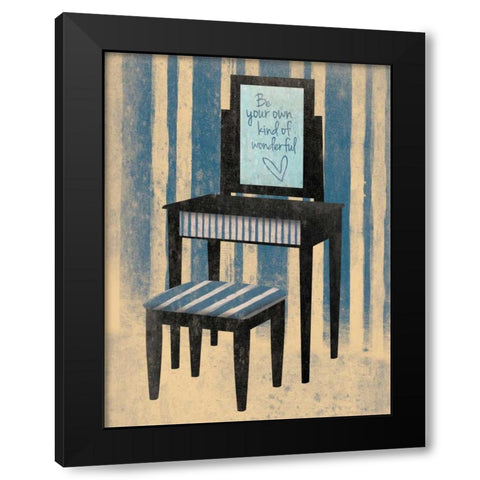Wonderful Blue Black Modern Wood Framed Art Print with Double Matting by Grey, Jace