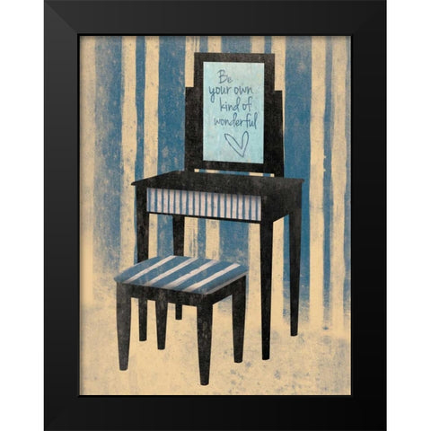 Wonderful Blue Black Modern Wood Framed Art Print by Grey, Jace