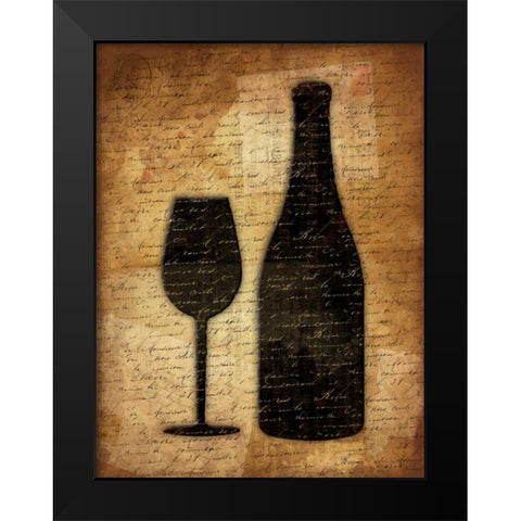 Wine Shadows 2 Black Modern Wood Framed Art Print by Grey, Jace