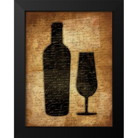 Wine Shadows 3 Black Modern Wood Framed Art Print by Grey, Jace