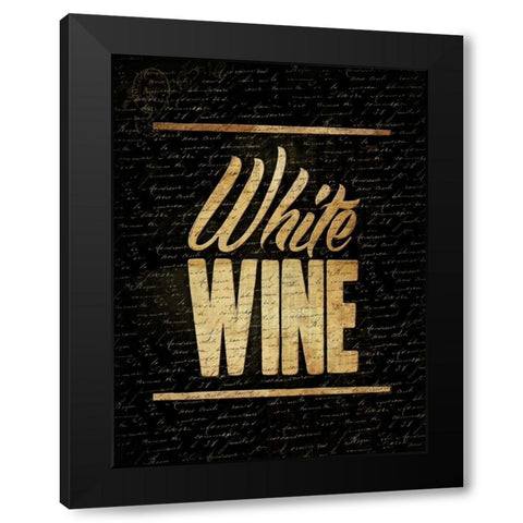 White Wine Black Modern Wood Framed Art Print with Double Matting by Grey, Jace