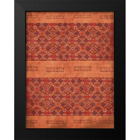 IKAT Black Modern Wood Framed Art Print by Grey, Jace