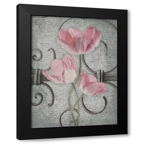 Floral Fence Mate 2 Black Modern Wood Framed Art Print with Double Matting by Grey, Jace