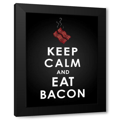 Bacon Black Modern Wood Framed Art Print with Double Matting by Grey, Jace