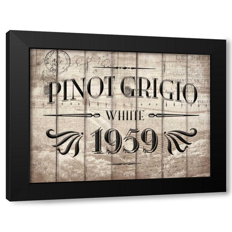 Pinot Grogio Black Modern Wood Framed Art Print by Grey, Jace