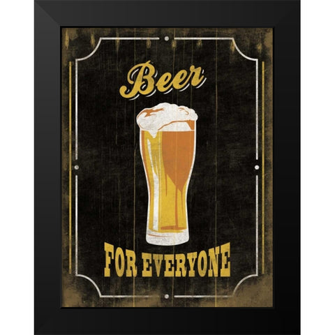 Beer Black Modern Wood Framed Art Print by Grey, Jace