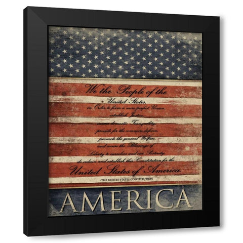 We The People Black Modern Wood Framed Art Print by Grey, Jace
