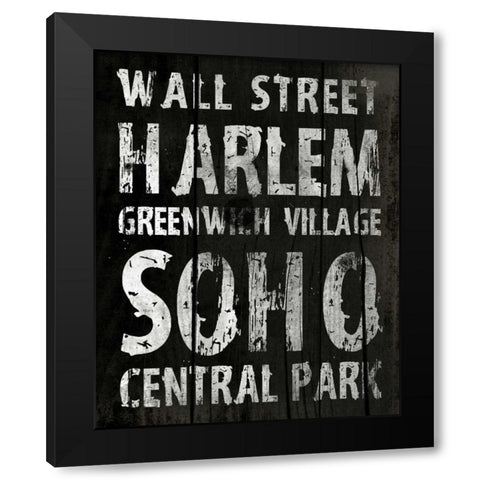 New York Black Modern Wood Framed Art Print by Grey, Jace
