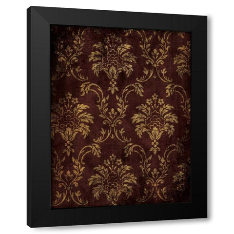 Gold Red Pattern Black Modern Wood Framed Art Print with Double Matting by Grey, Jace