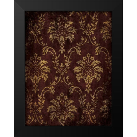 Gold Red Pattern Black Modern Wood Framed Art Print by Grey, Jace