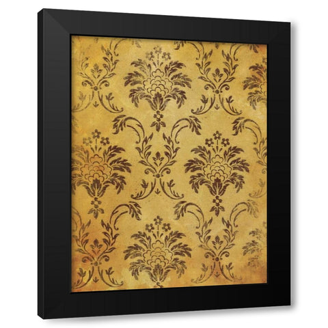 Gold Red Pattern Reversed Black Modern Wood Framed Art Print by Grey, Jace