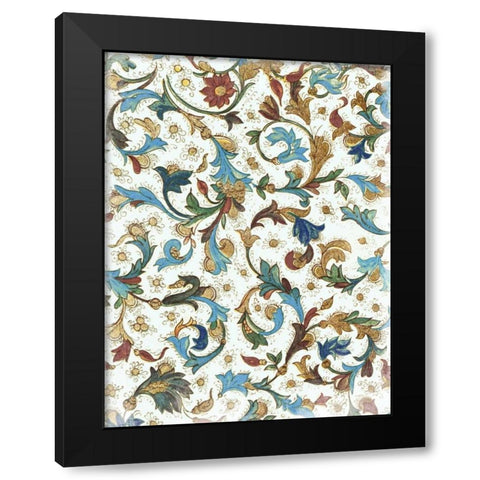 Floral Patterns Black Modern Wood Framed Art Print by Grey, Jace