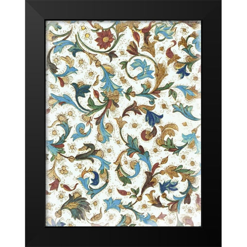 Floral Patterns Black Modern Wood Framed Art Print by Grey, Jace