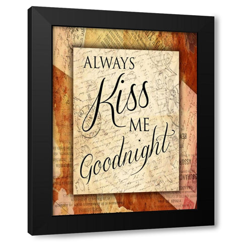 Kiss Me Goodnight Black Modern Wood Framed Art Print with Double Matting by Grey, Jace