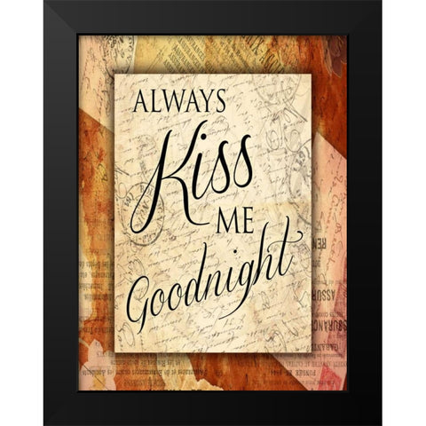 Kiss Me Goodnight Black Modern Wood Framed Art Print by Grey, Jace