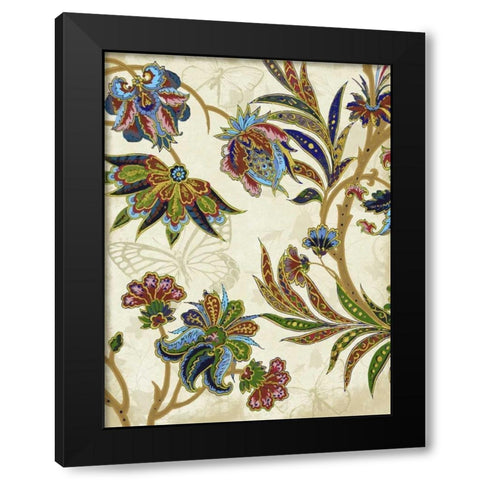 Floral Patterns 2 Black Modern Wood Framed Art Print by Grey, Jace