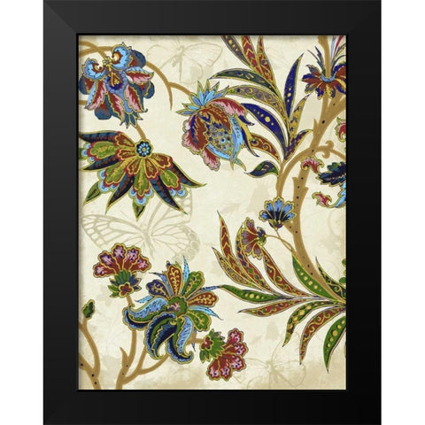 Floral Patterns 2 Black Modern Wood Framed Art Print by Grey, Jace