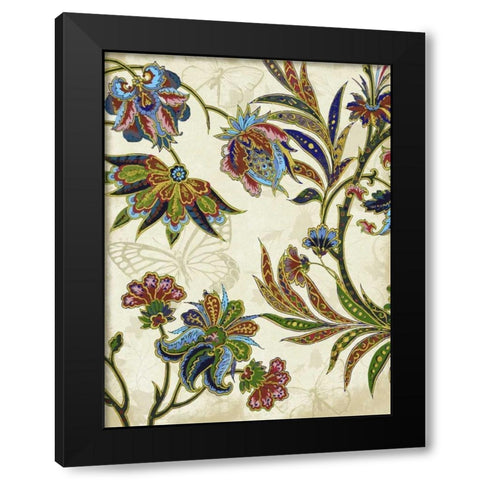 Floral Patterns 3 Black Modern Wood Framed Art Print by Grey, Jace