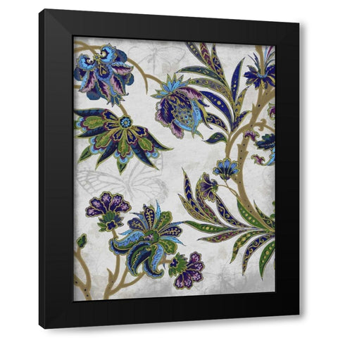 Floral Patterns Black Modern Wood Framed Art Print with Double Matting by Grey, Jace